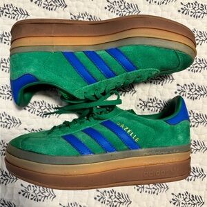 Adidas Originals Gazelle Bold Sneakers Green and Blue Women’s Size 7
